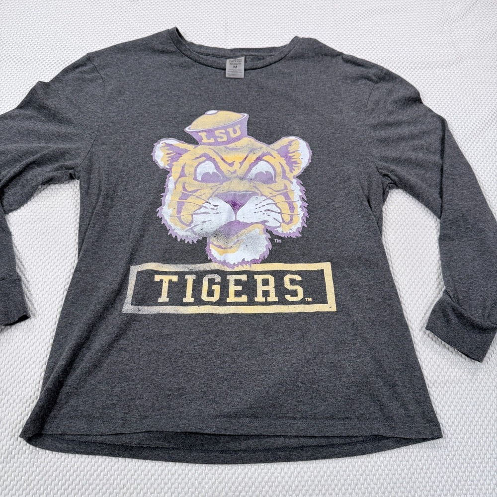 Gameday Couture LSU Tigers Shirt Womens Medium Long Sleeve Vintage Sailor Gray